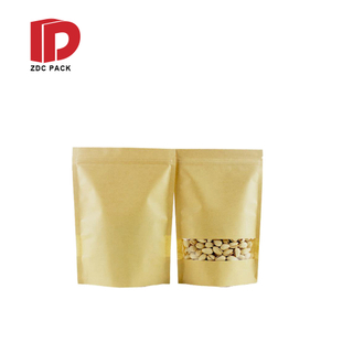 牛皮纸袋坚果食品包装袋白色自密封咖啡豆谷物拉链袋